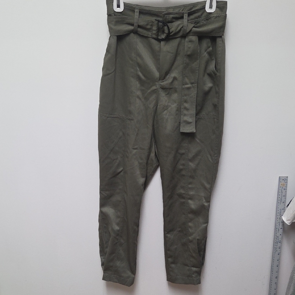 VENUS Womens Olive Belted Pants